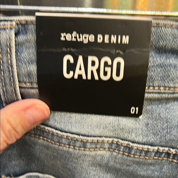 Blue Straight Leg Jeans with Light Wash - Picture 5 of 6